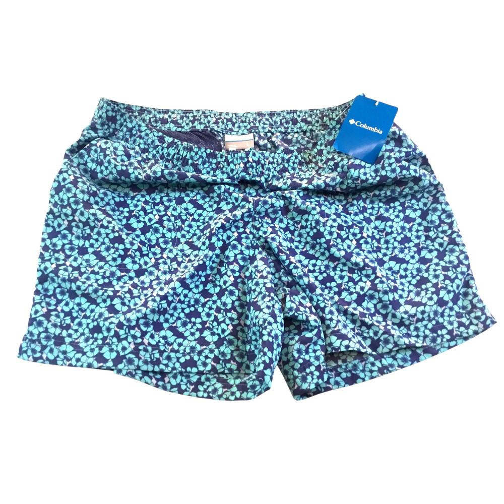 Columbia Swim Trunks Blue Teal Pattern Large NWT - Picture 1 of 3